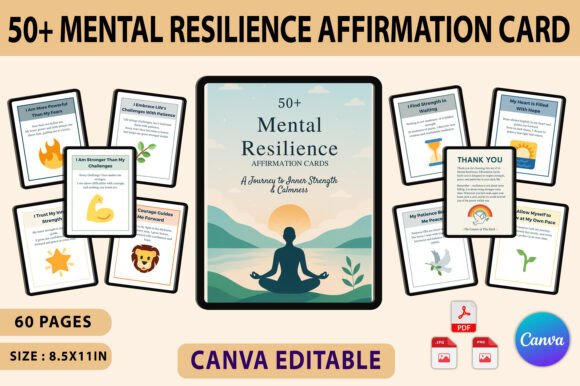 50 Mental Resilience Affirmation Cards: A Tool for Daily Strength and Mindfulness